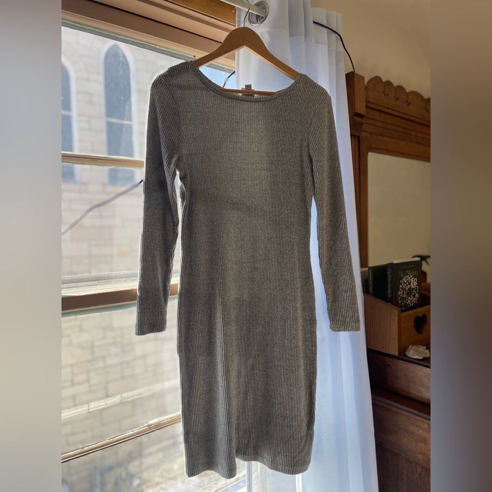 a new day Long Sleeve Gray Dress